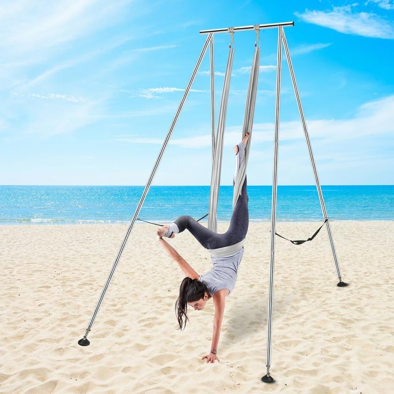 Houseables Aerial Silks, Yoga Swing, Aerial Yoga Hammock, Ariel Silk, Gymnastics Swing, Acrobatics Equipment, For Home, Indoor, Outdoor, Arial Setup, Rig, Sling, Portable - Image 5